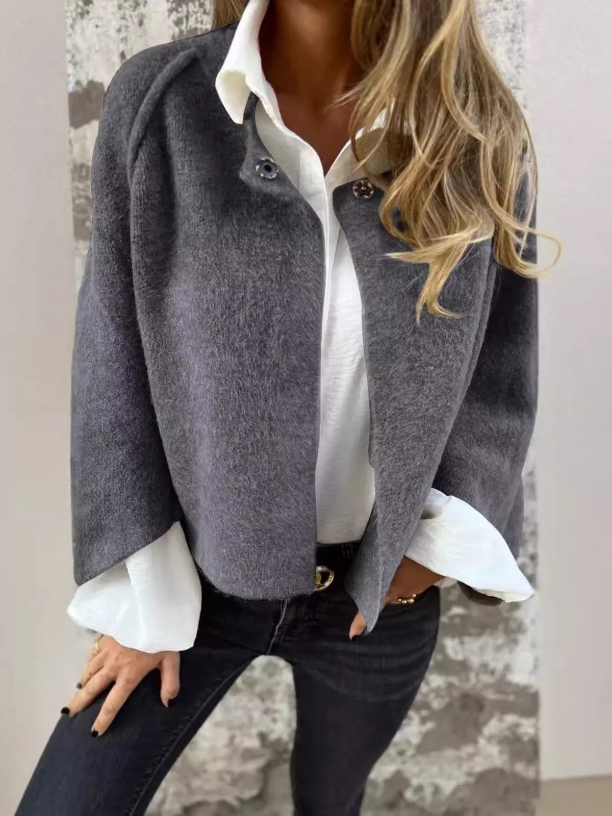 Womens plus size fuzzy knit cardigan