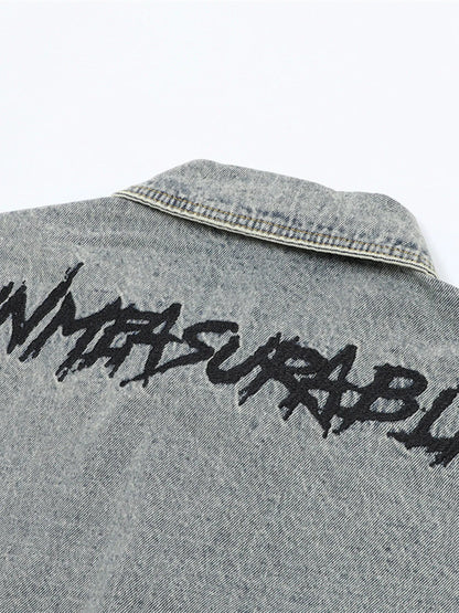 Men's Raw Hem Long Sleeve Denim Jacket - Fashorio