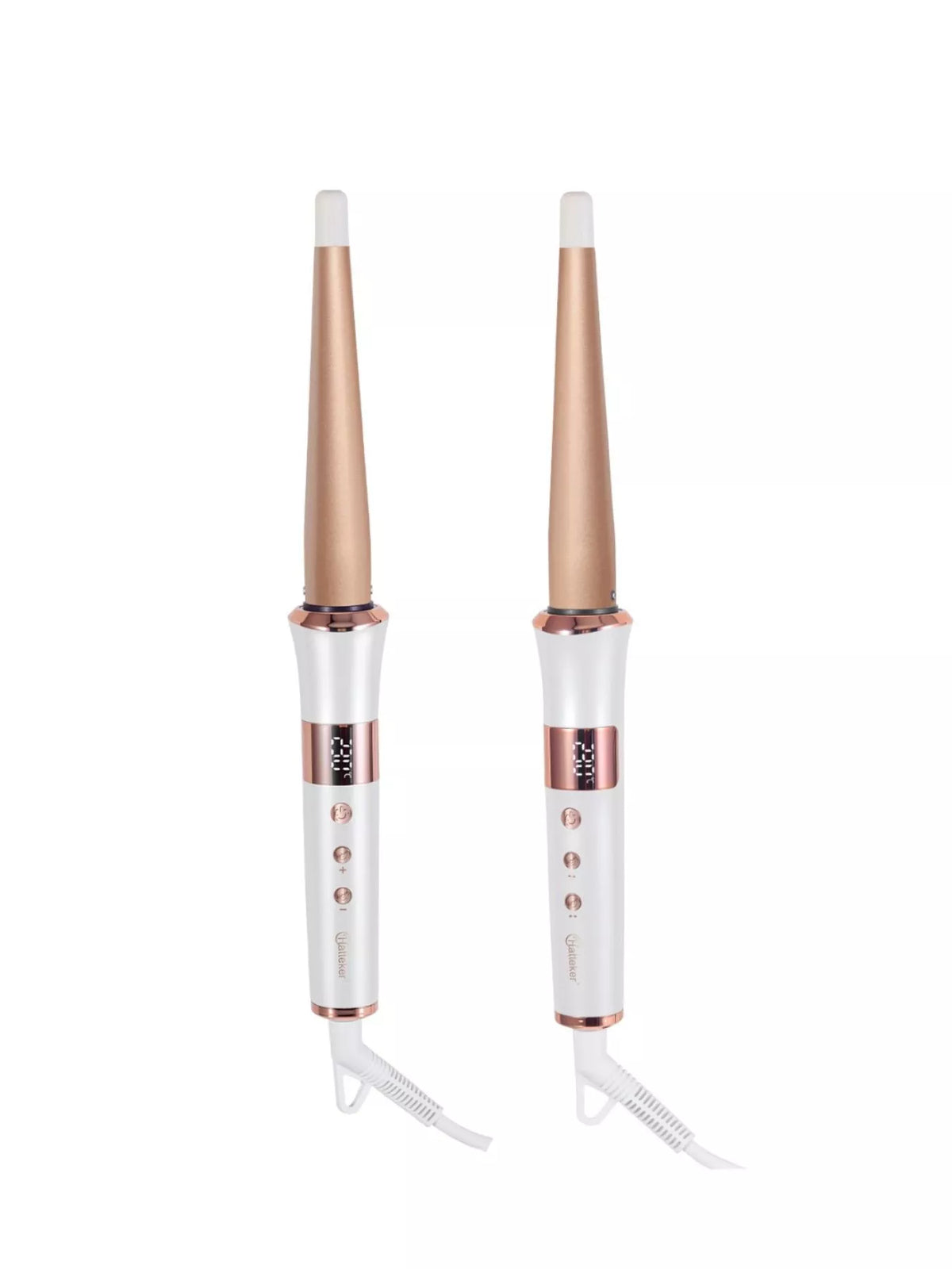 Fast heating curling iron angled view