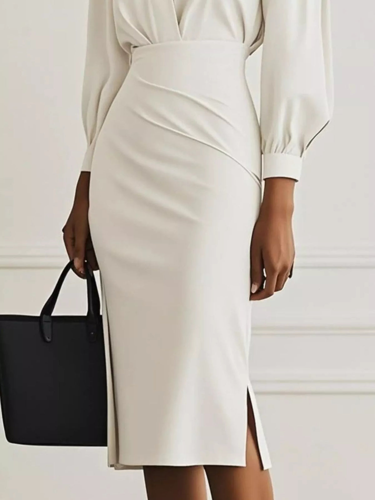 ruched midi shirt dress neckline detail