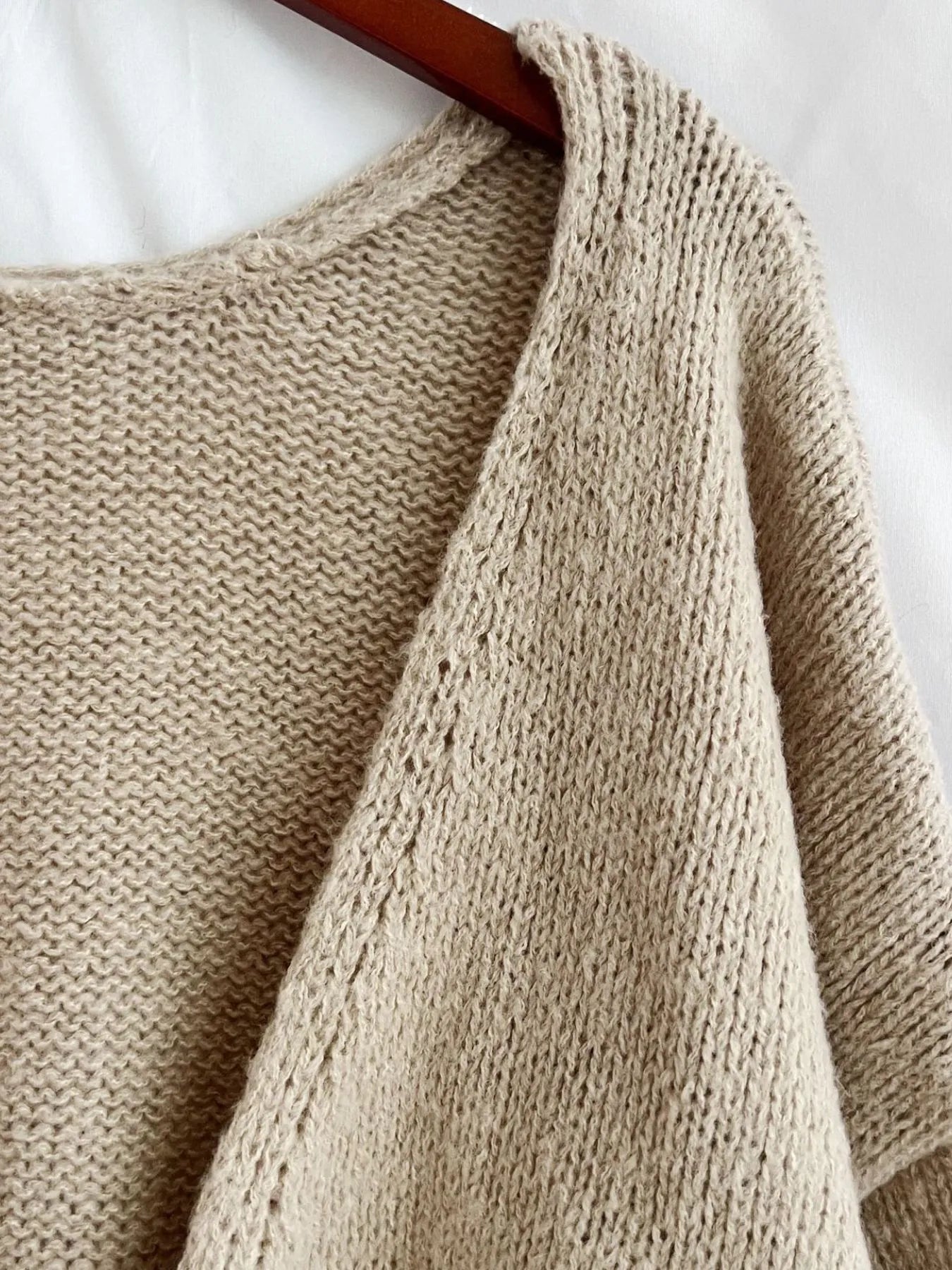 Tied Drop Shoulder Cardigan - Fashorio