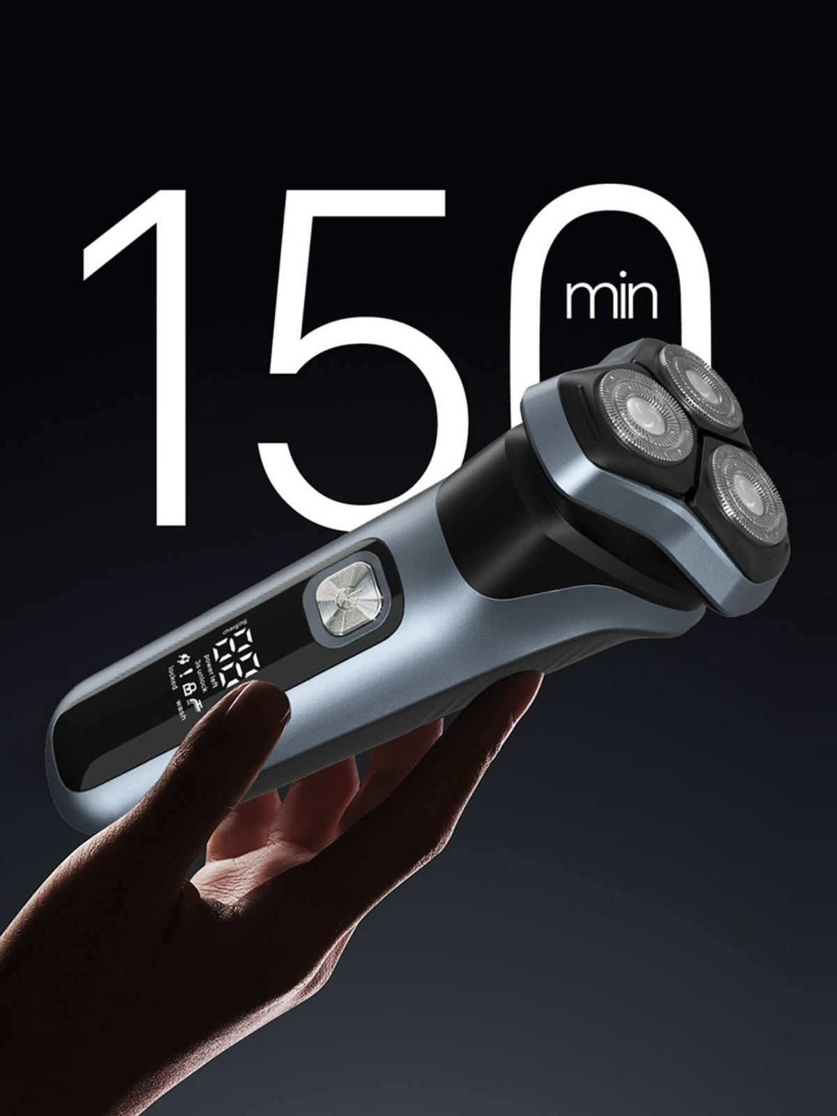 Rotary electric shaver back view