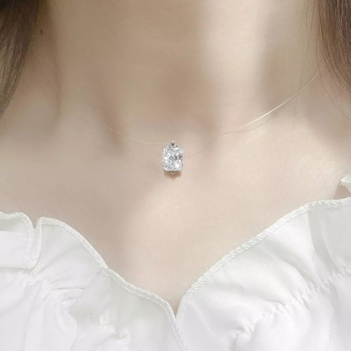 1 carat moissanite necklace in 925 sterling silver