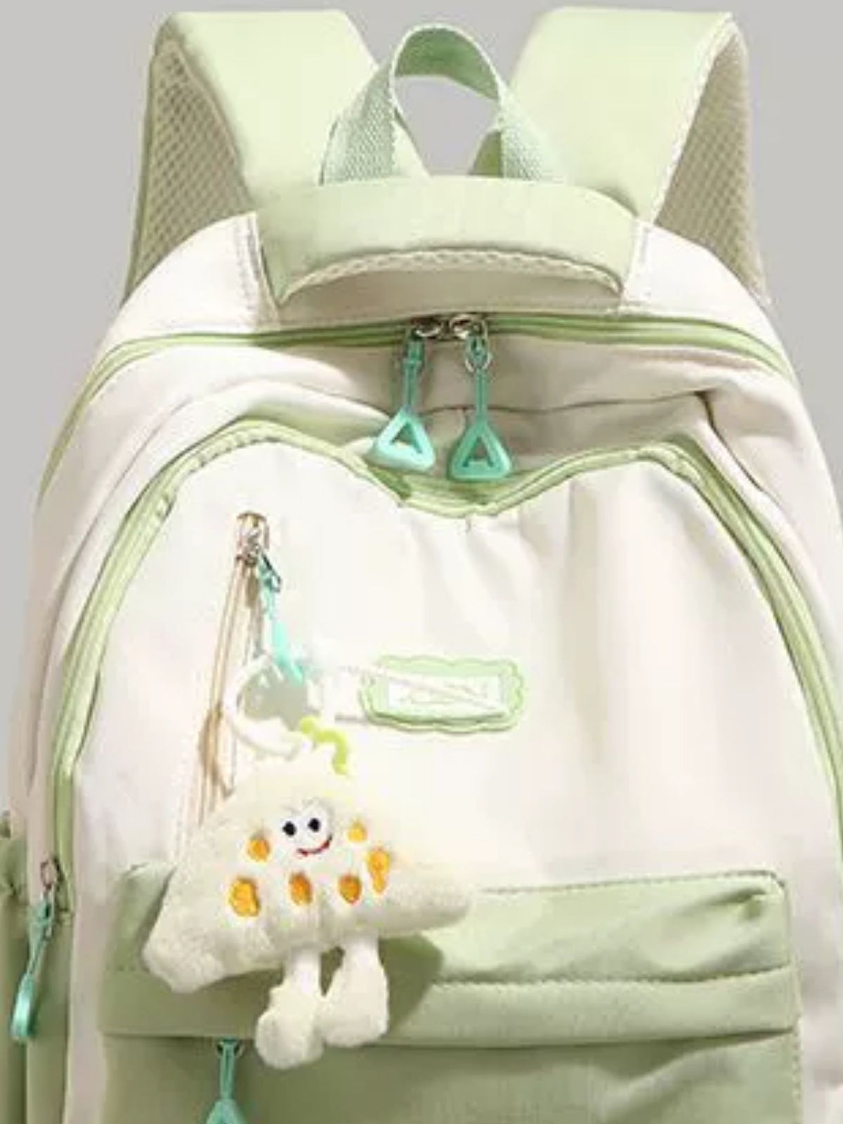Nylon backpack rear view with adjustable straps