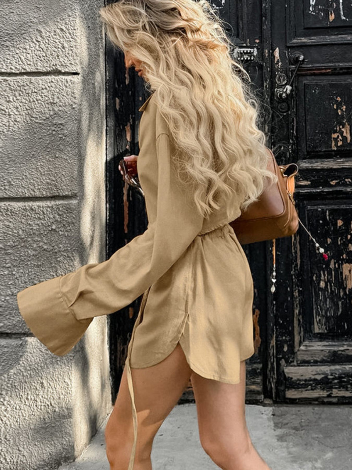 Long sleeve two piece set drawstring detail