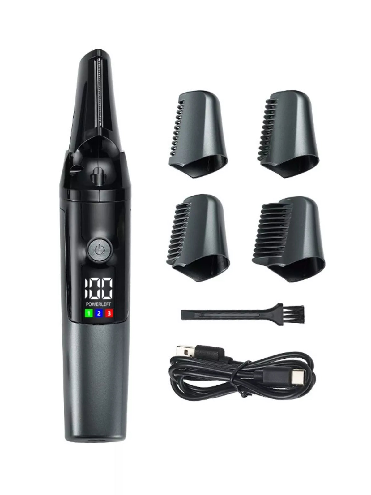 Black multifunctional hair removal trimmer front view