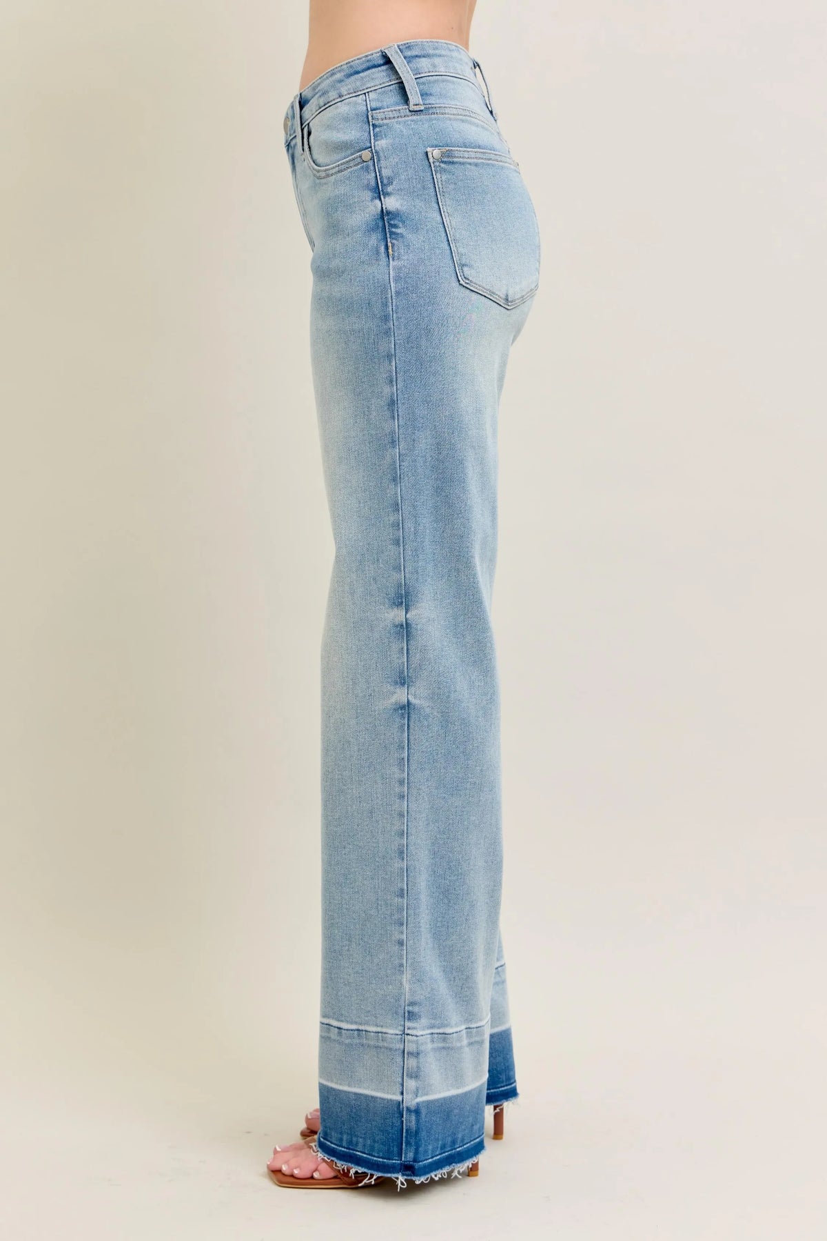 Back view of Judy Blue wide leg jeans
