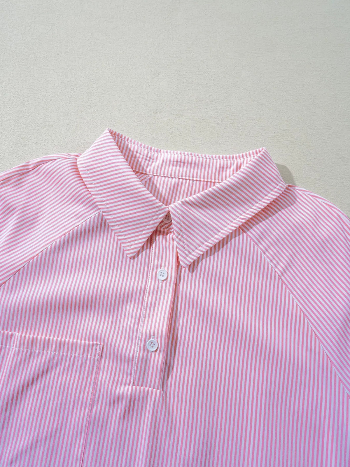 Close view of the pinstripe fabric texture