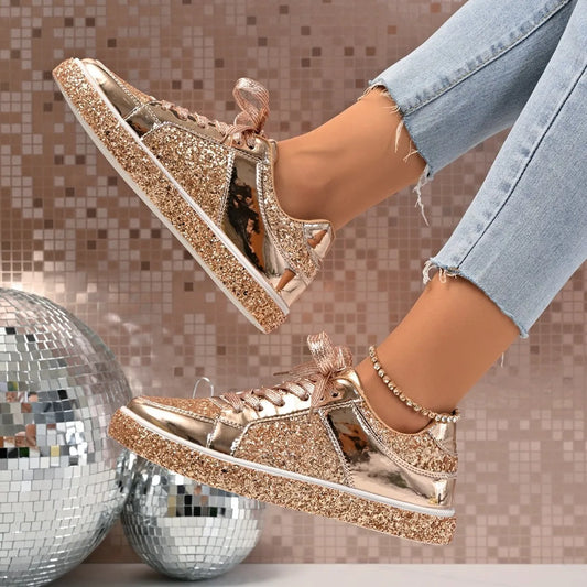 Round Toe Lace Up Sneakers - Fashorio