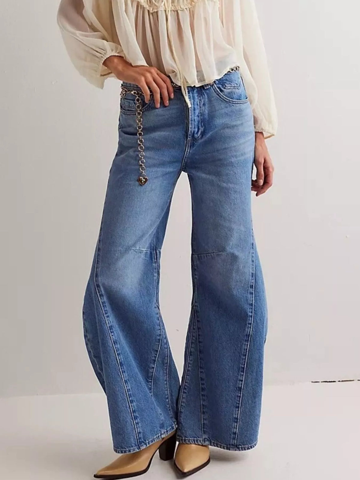 Washed Wide Leg Jeans, view 8
