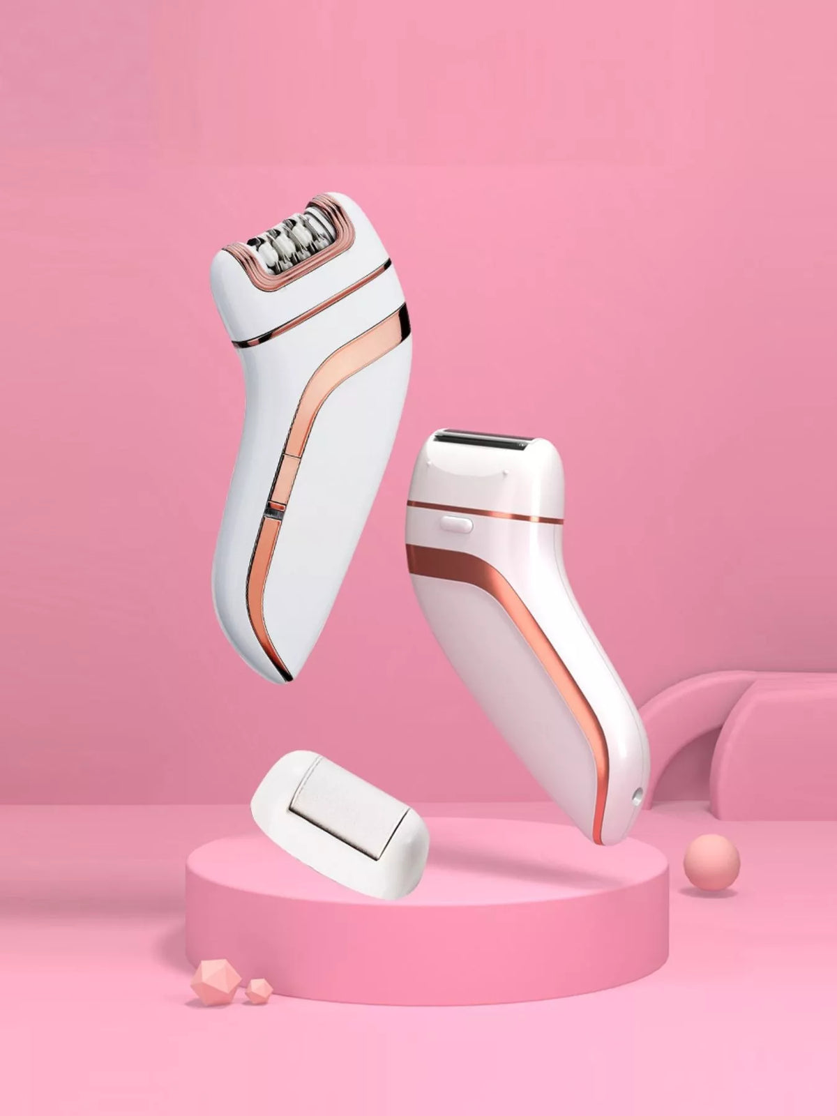 White electric waterproof epilator front view