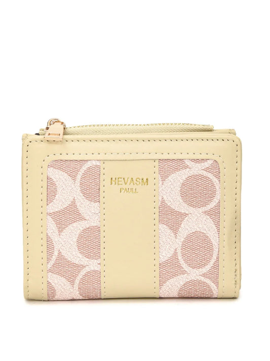 PU Leather Card Case Cream One Size - Fashorio