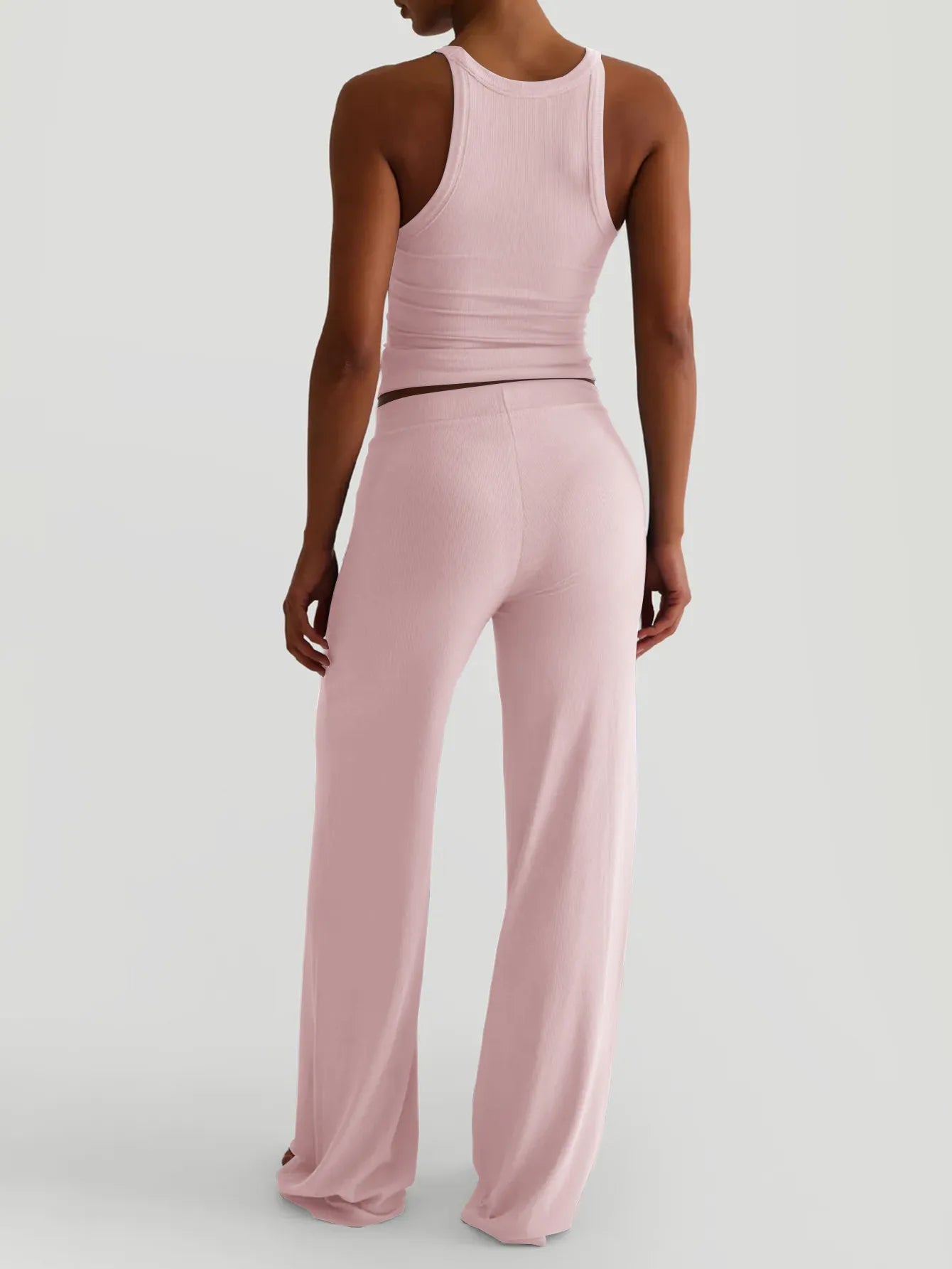 Scoop Neck Tank and Pants Set - Fashorio