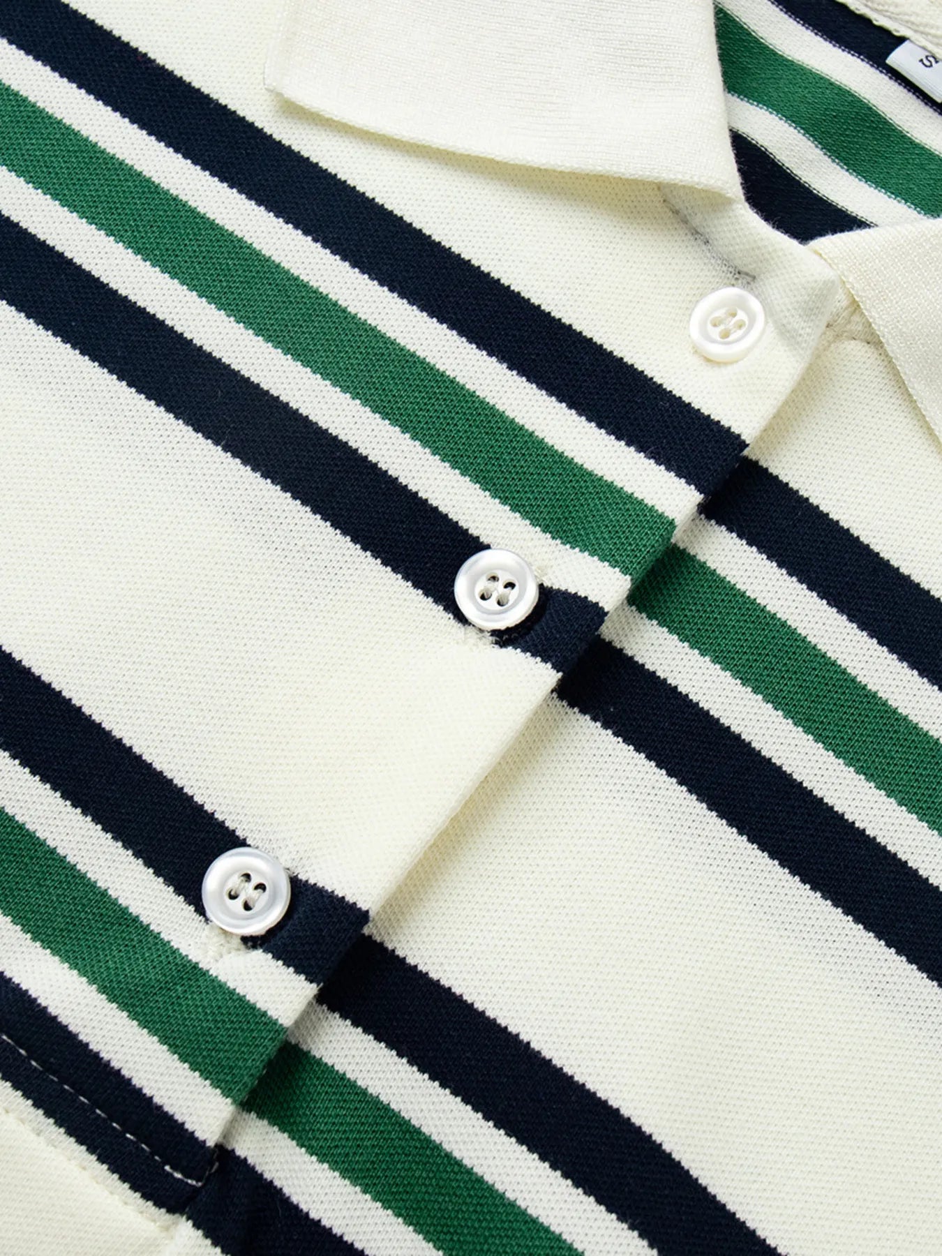 Striped Polo T-Shirt with Contrast Collar - Fashorio