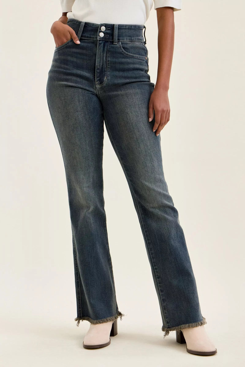 Judy Blue high waist double button jeans front view