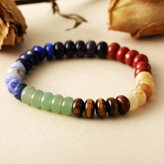 Contrast Natural Stone Bead Bracelet Style A One Size - Fashorio