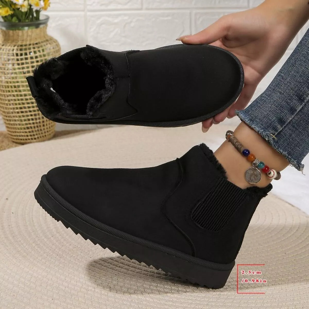 round toe platform boots side profile