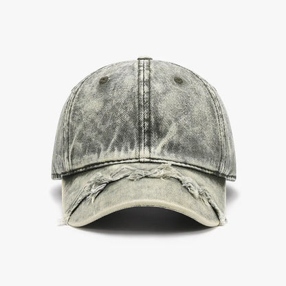 Fringe Adjustable Cotton Baseball Cap Sage One Size - Fashorio