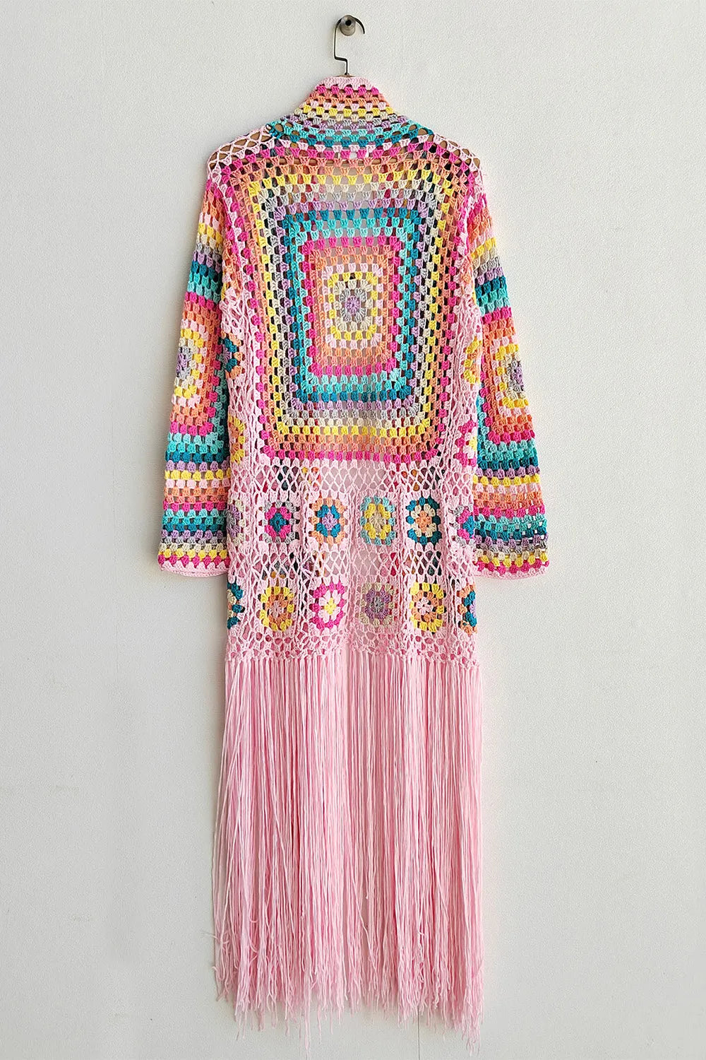 Fringe duster cardigan hem fringe close up