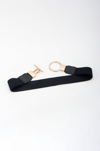 Circle Shape Buckle Zinc Alloy Buckle PU Leather Belt - Fashorio