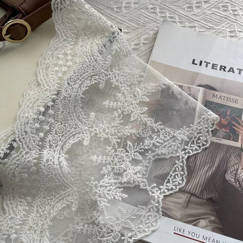 Sheer lace scarf styled for a dressy look
