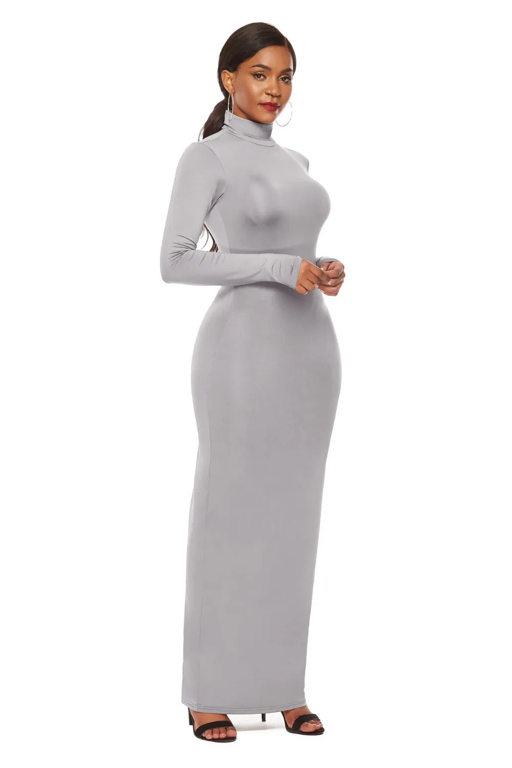 Long sleeve maxi dress color option full length