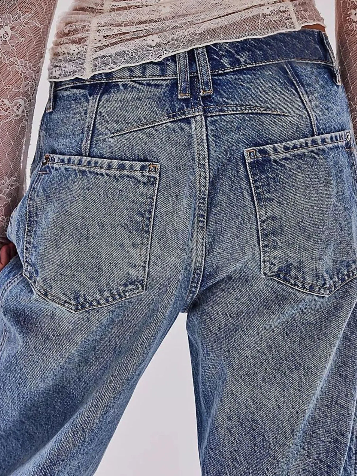 Wide Leg Relaxed Fit Denim Jeans, view 12