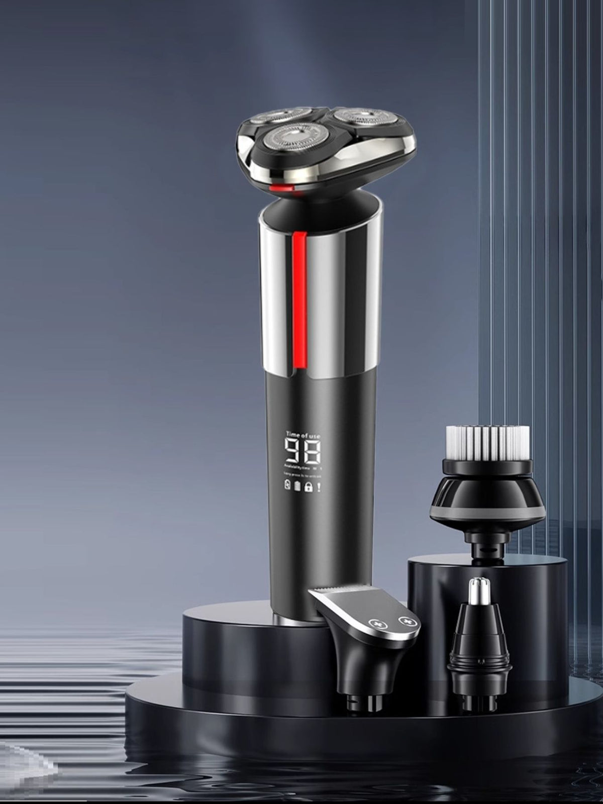 Rechargeable electric shaver front view