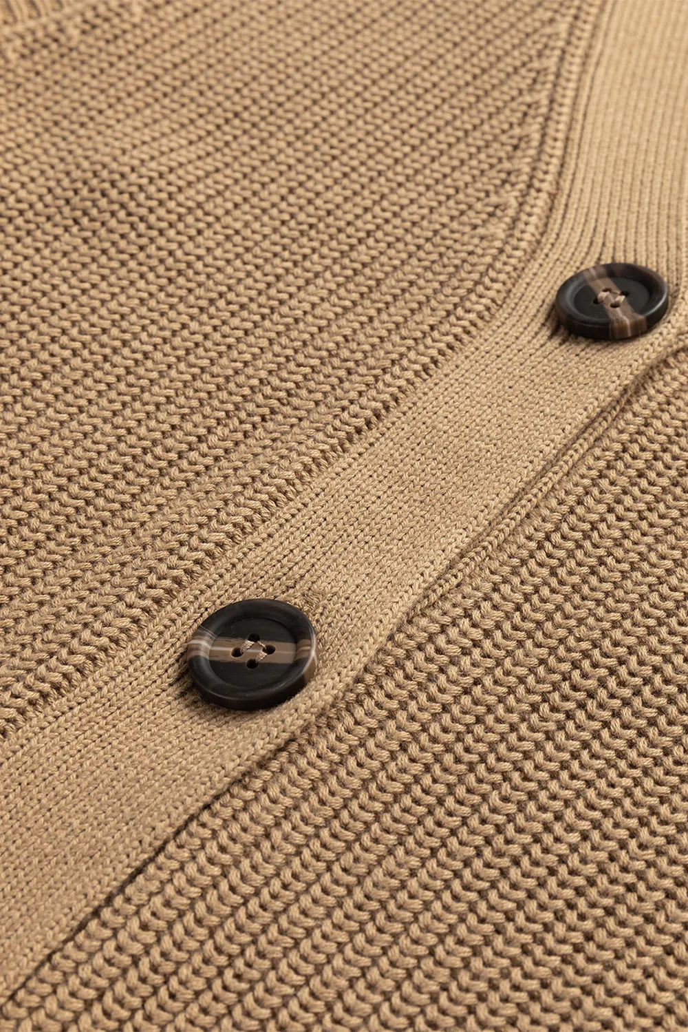 Button Up V Neck Sweater Vest in Camel view 8