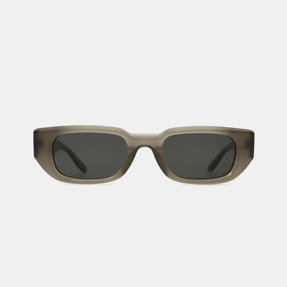 Polycarbonate Frame Rectangle Sunglasses Taupe One Size - Fashorio