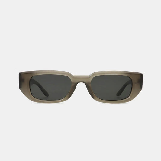 Polycarbonate Frame Rectangle Sunglasses Taupe One Size - Fashorio
