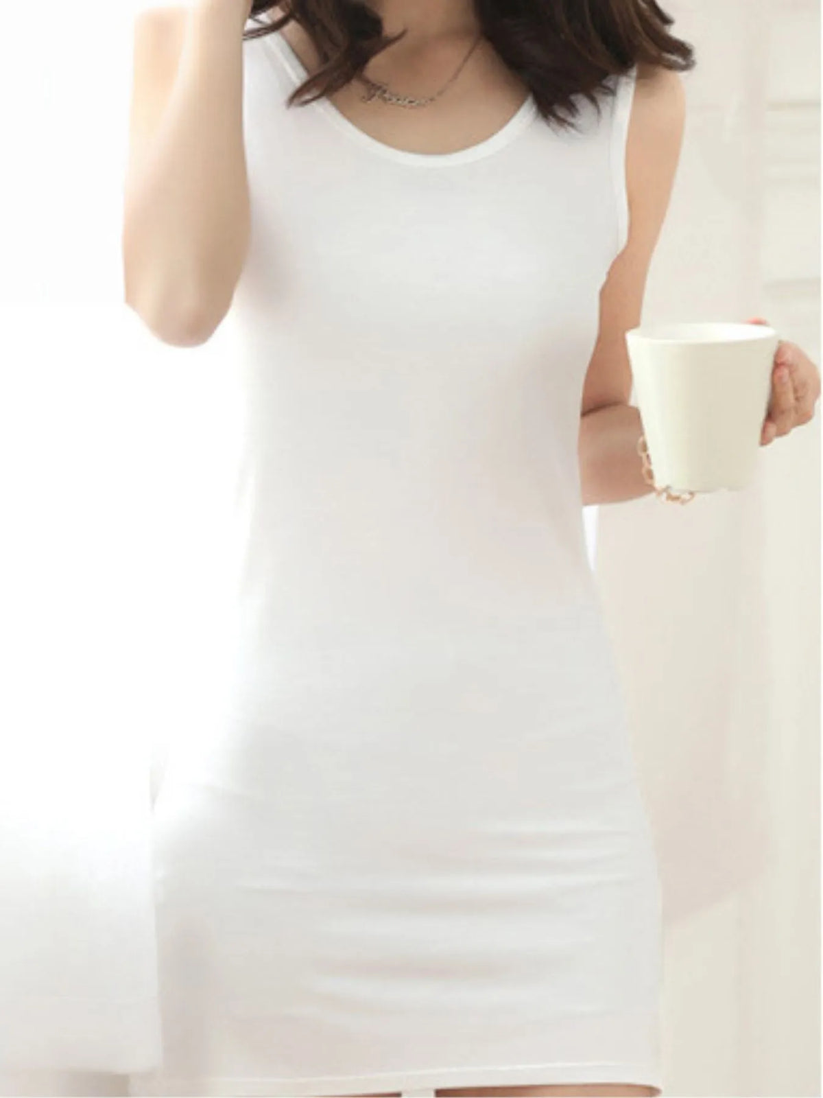Casual ribbed mini dress look