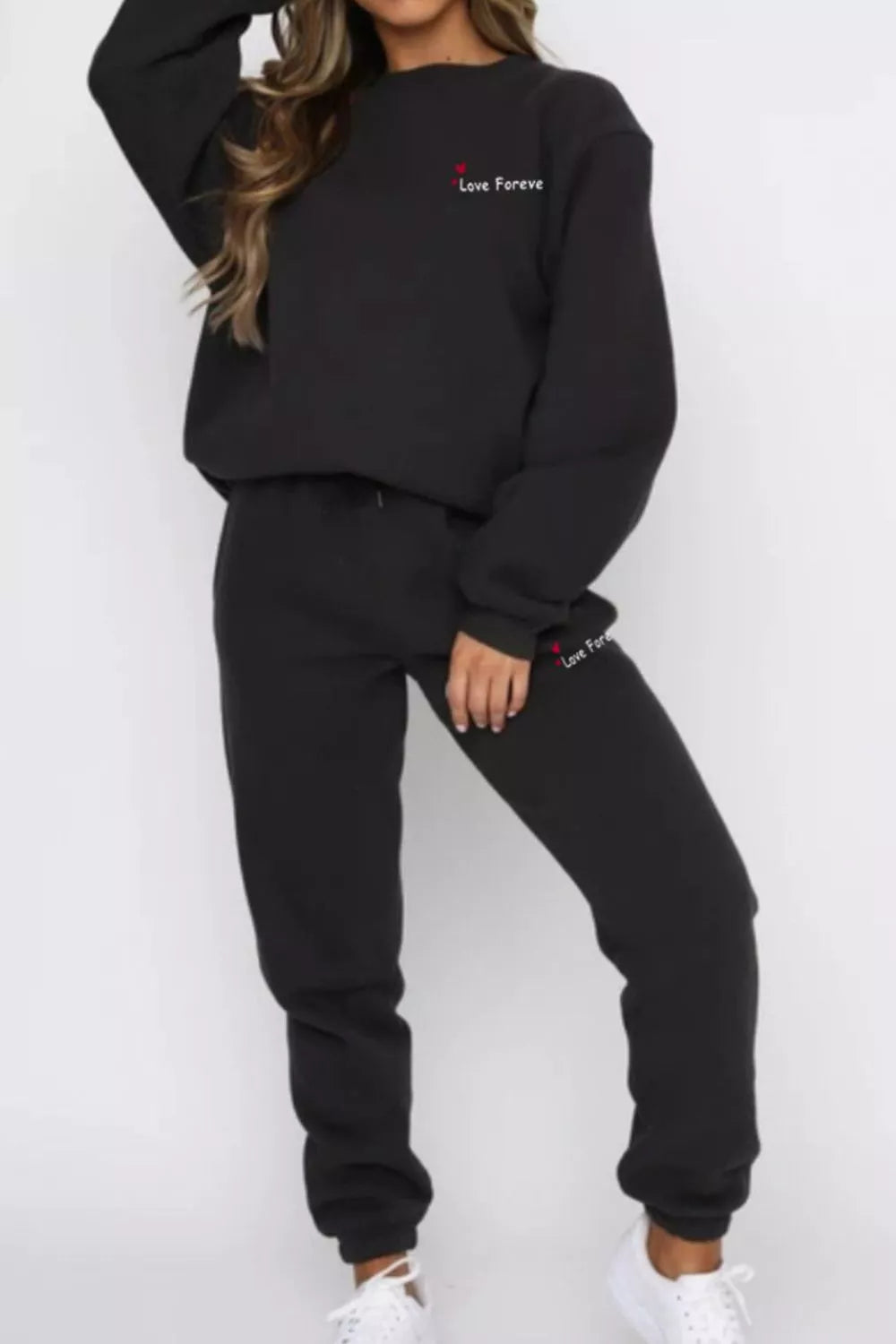 Round Neck Sweatshirt and Joggers Set, view 5
