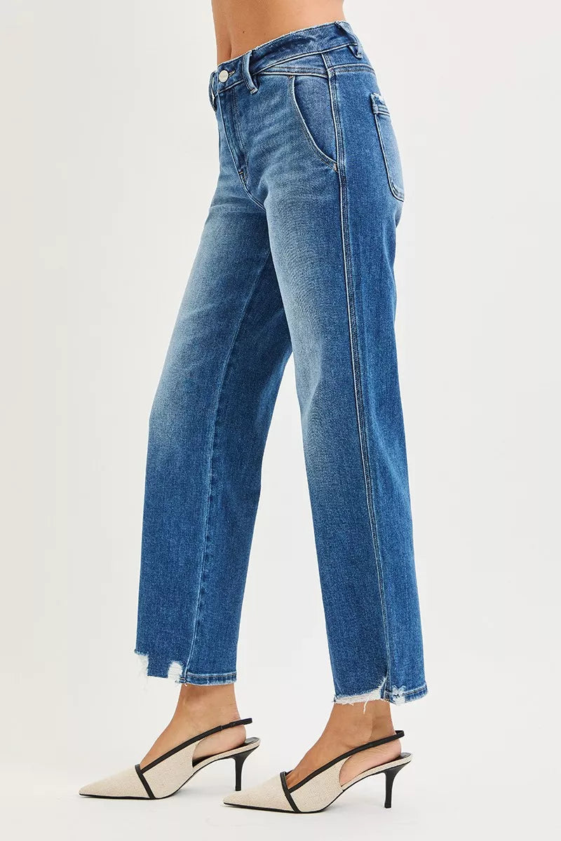 RISEN straight jeans back view