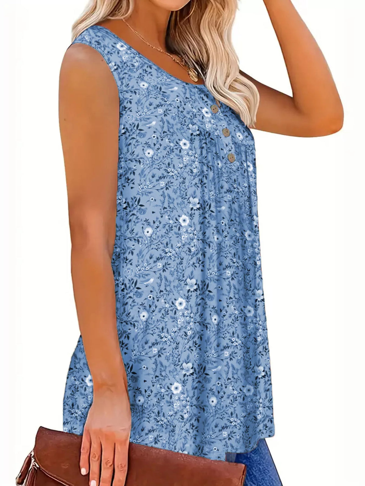 Floral tank top color options view