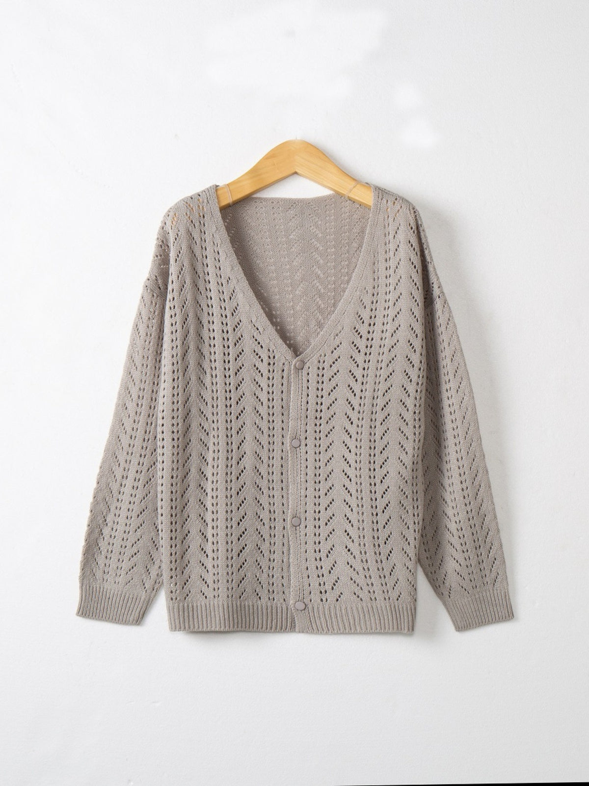 V neck cardigan neckline detail