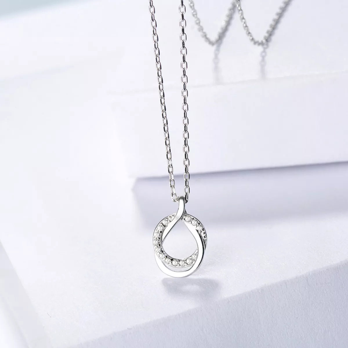 Zircon pendant close up showing the stone