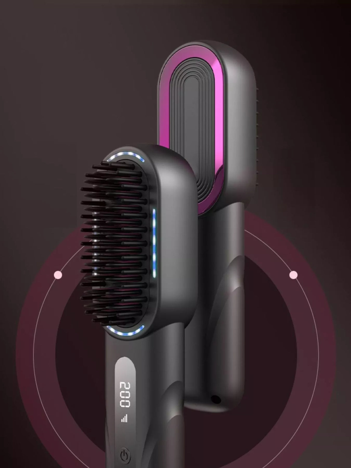 Straightening comb teeth close up
