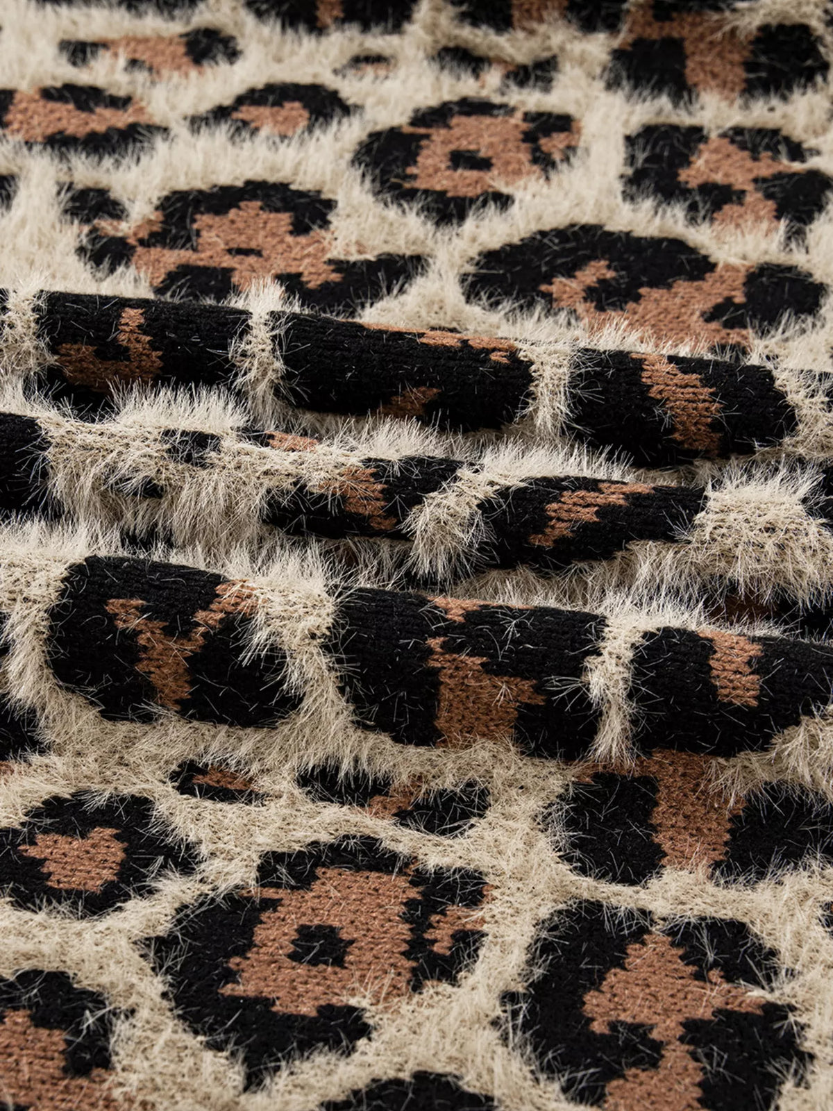 Leopard open front cardigan, styled with denim