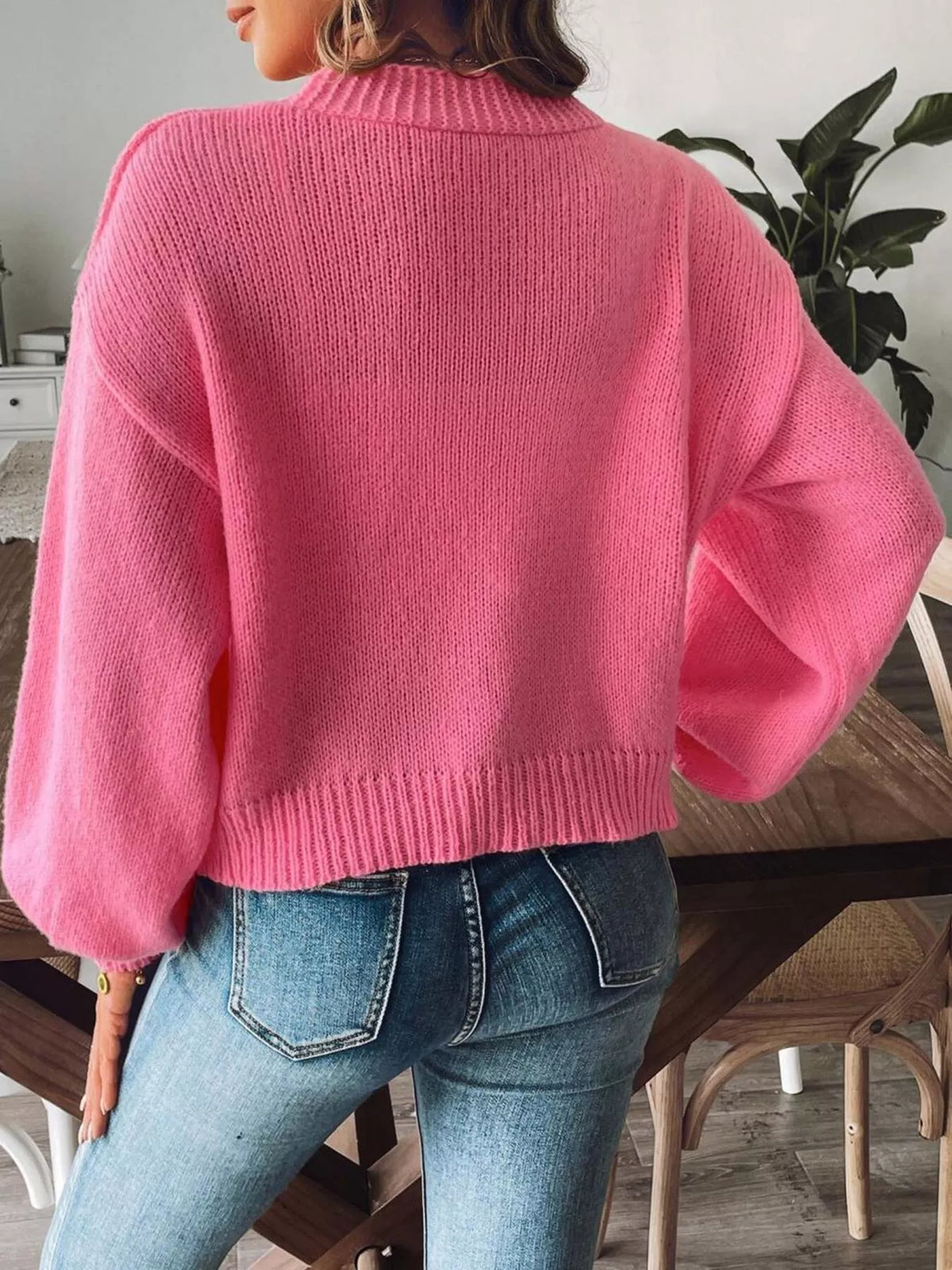 open front dropped shoulder cardigan full length view