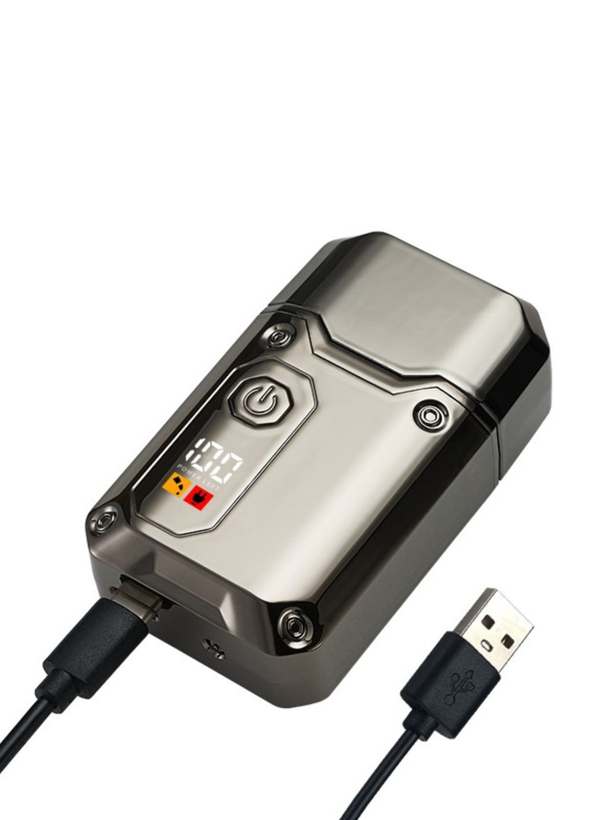 Electric shaver side profile view