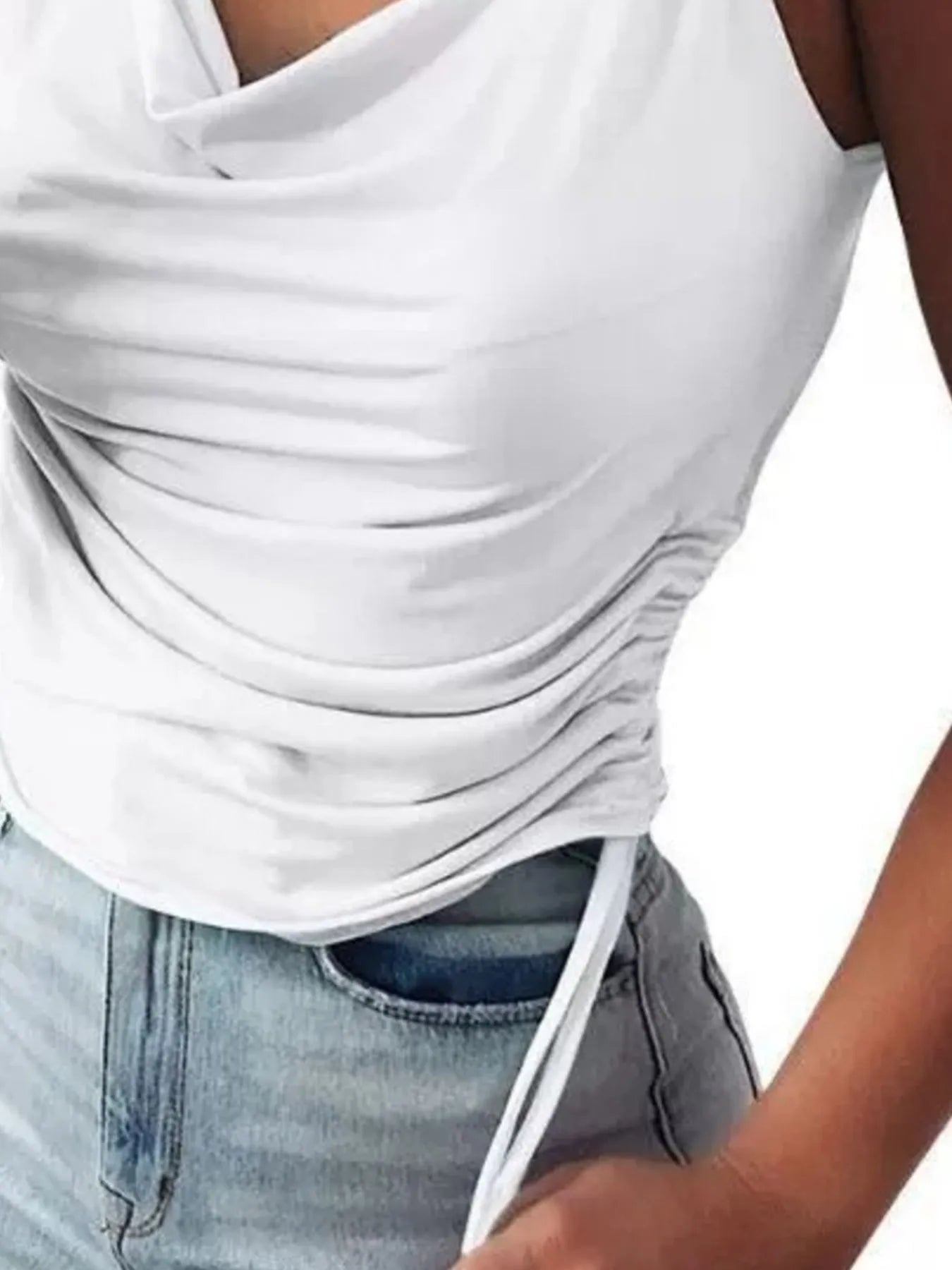 Side Drawstring Ruched Cami - Fashorio