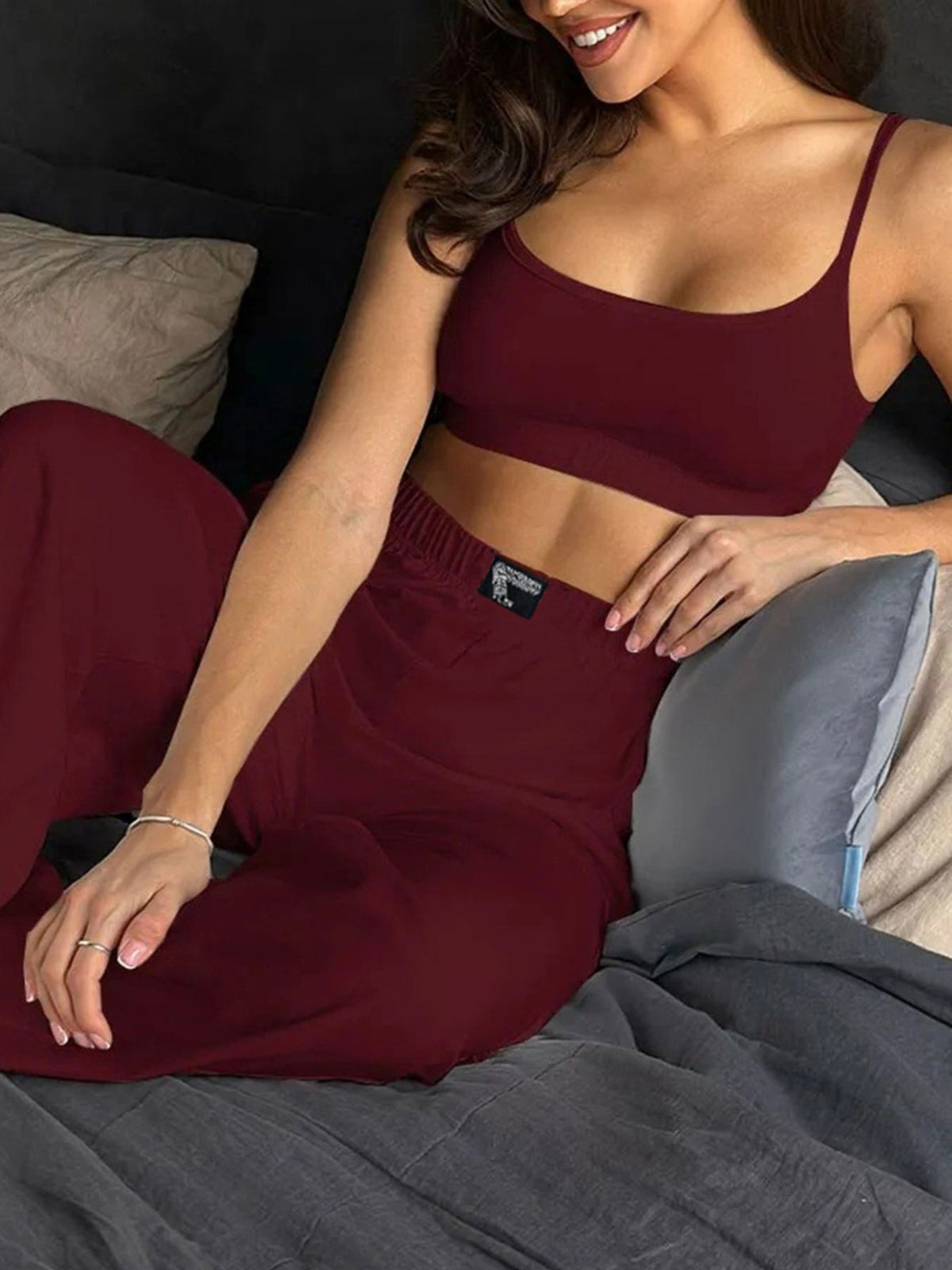 Scoop Neck Cami and Pants Two Piece Set, view 7