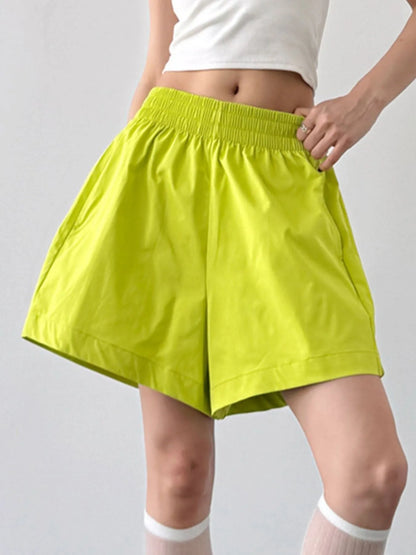 Smocked Wide-Leg Shorts - Fashorio