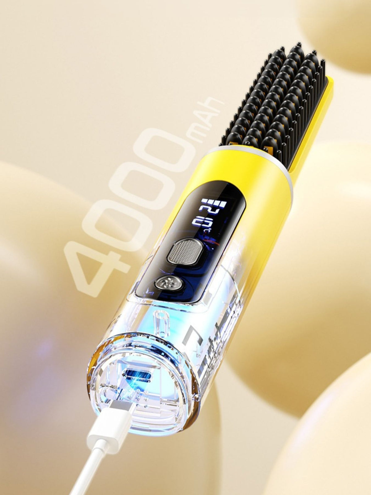 Heated comb teeth closeup