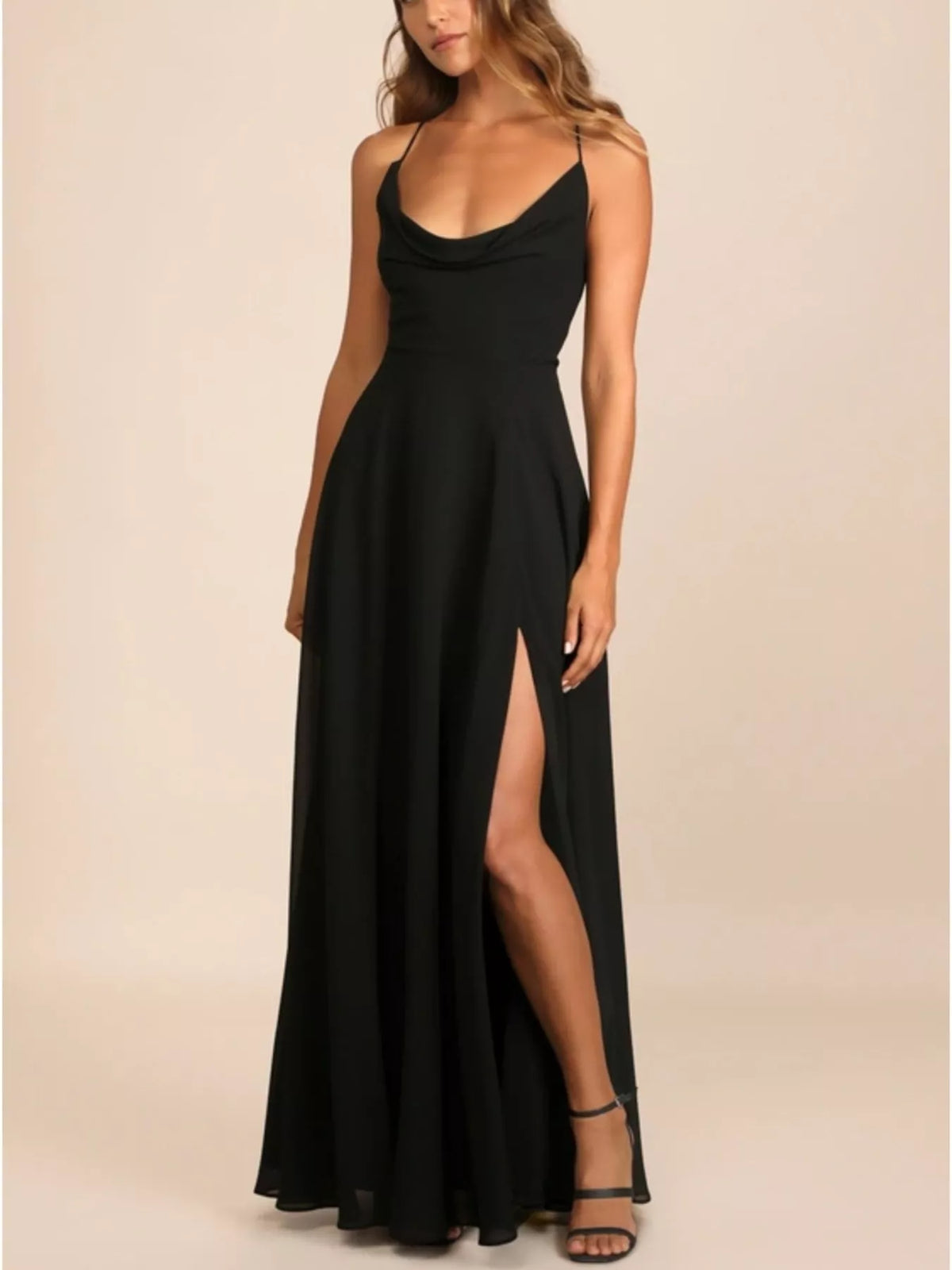 Detail of the fabric drape at the neckline