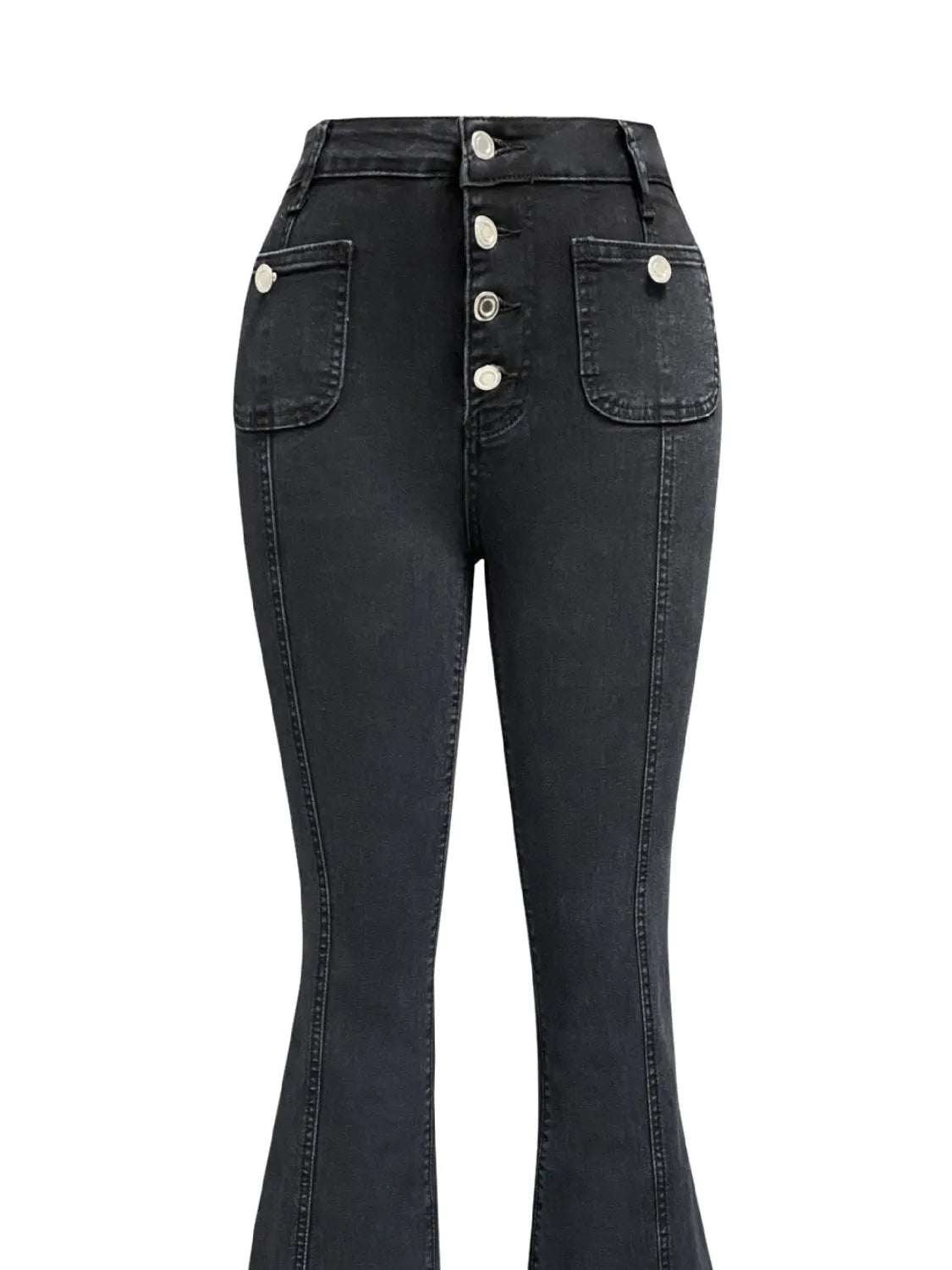 High Stretch Flare Jeans with Pockets, view 11