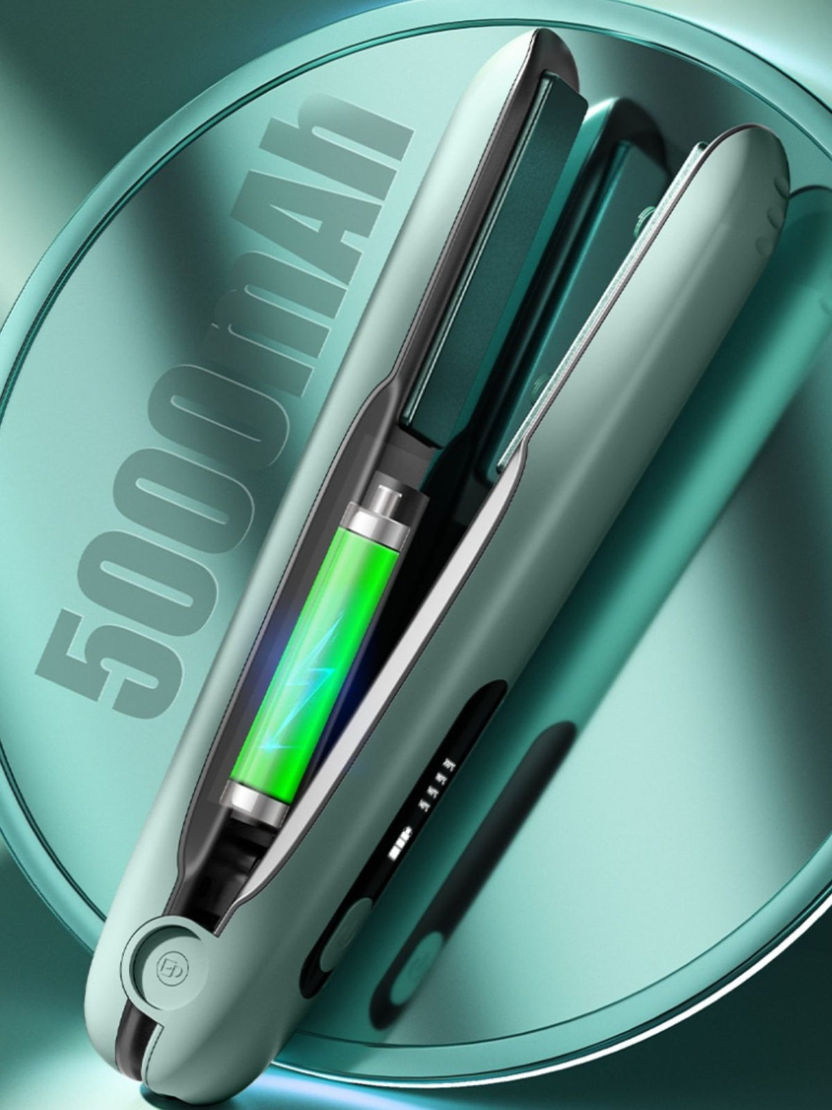 Cordless hair straightener in black
