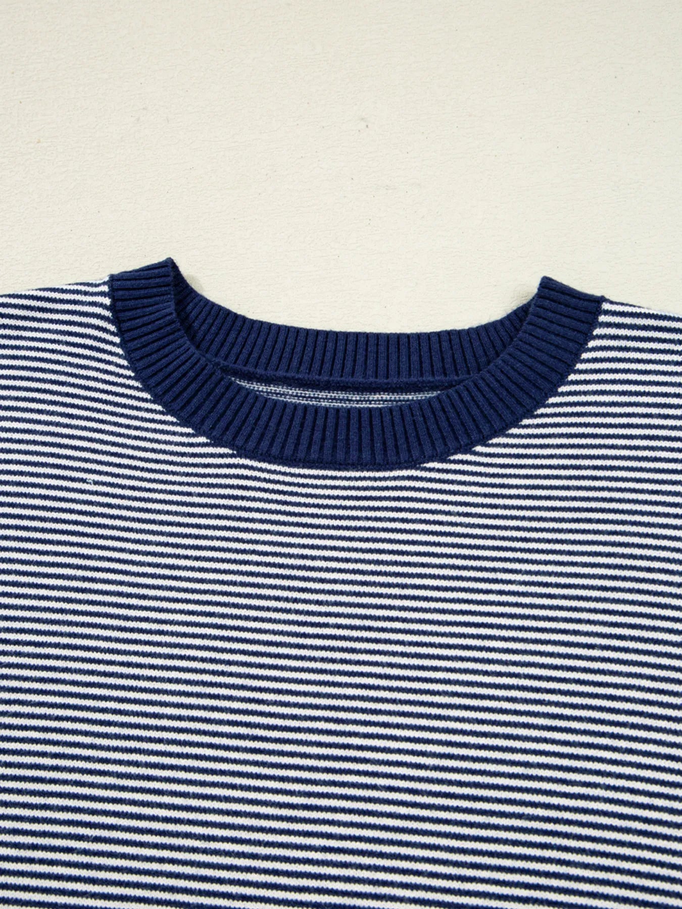 Stripe Dolman Oversize Tunic Sweater - Fashorio