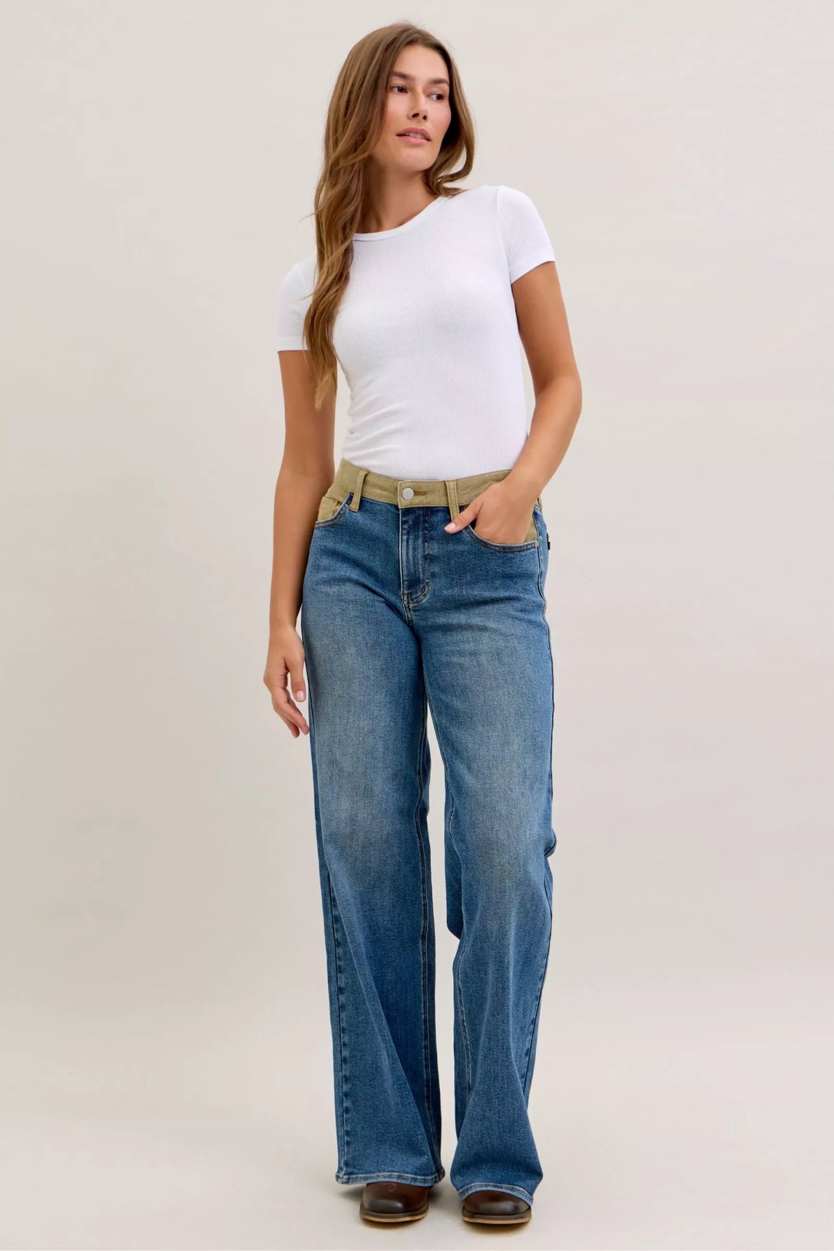 Judy Blue column straight jeans styled outfit